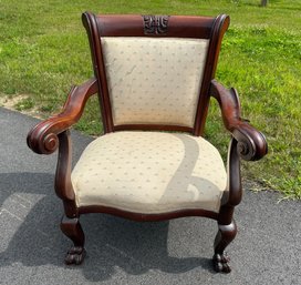 Edwardian Mahogany Open Arm Chair