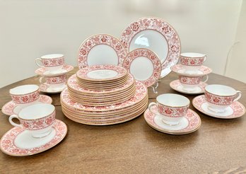 Gorgeous Wedgewood Fine China, Red Damask - Service For 8