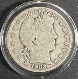 1902 Barber Silver Half Dollar