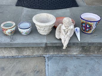 Lot Of Plant Pots And Garden Ornament