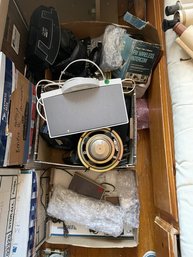 MISC ELECTRONICS LOT INCLUDES BOSE RADIO, SPEAKERS,  INTERCOMS, AND MORE