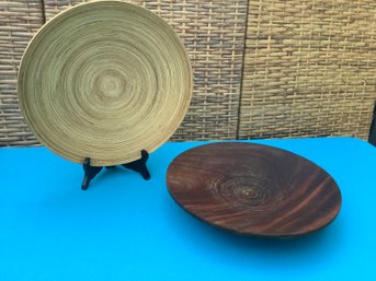 Pair Of Wooden Bowl Platters