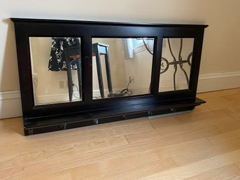 Black Framed Wall Mirror With Shelf