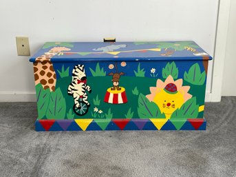 A Painted Chest With A Jungle Theme