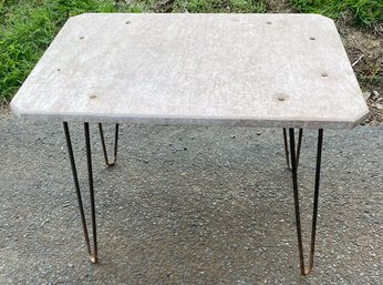 Stone Top Table With Metal Legs