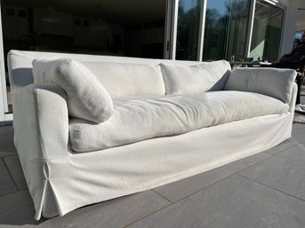 An RH 95' Belgian Slope Arm Slipcovered Sofa - 1 Of 2