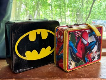 Vintage Batman And Spider Man Lunchboxes