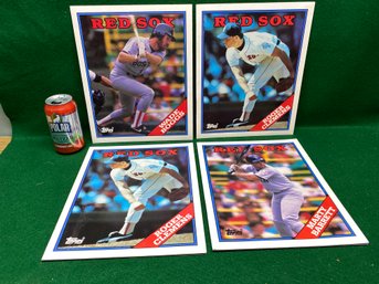 Vintage Topps Boston Red Sox. Roger Clemens, Wade Boggs, Marty Barrett. 1988 Sports Shots Duo-Tang Folders.