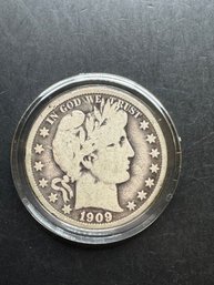 1909-O Silver Barber Half Dollar