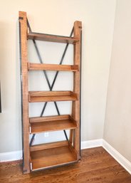 Industrial Open Shelf Ladder Bookcase