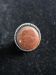 Red Sun Stone Statement Ring Size 7