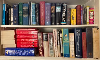 Two Shelves Of Various Reference Books