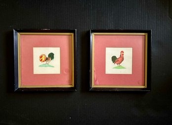 Pair Of Vintage Rooster Watercolors - $450 Each