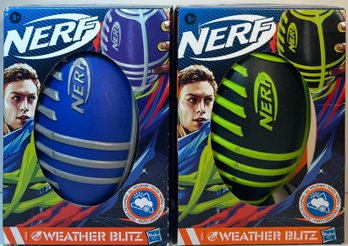 2 BRAND NEW Nerf Weather Blitz Footballs