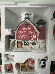 Christmas Valley North Pole Dairy Barn Village Lighted Building Set