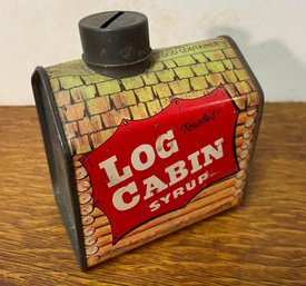 Vintage LOG CABIN Syrup Metal Bank