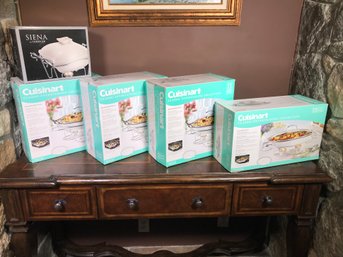 Paid $340 ($85 Each) - Incredible CUISINART Catering / Entertaining / Chafing Dishes - Servers - USED ONCE !