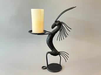 Metal Figural Candle Holder Sculpture