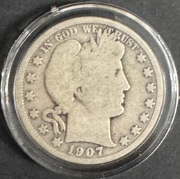 1907-O Barber Silver Half Dollar