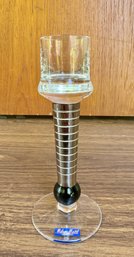 Hand Made Leadless Crystal Candlestick Holder By Milan Mottl