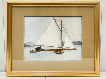 A Vintage Ice Boat Illustration