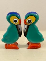 Vintage Ceramic Toucan Salt & Pepper Shaker Set W/ Bonus Parrot Shaker