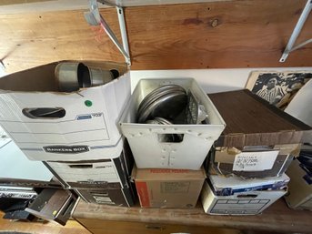 13 BOXES OF VINTAGE MOSTLY REVEREWARE, INCLUDES MANY LIDS