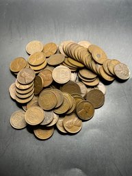 100 Wheat Pennies 1940's, 1950's