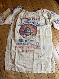 Ultra Rare Circa 1940s Flour Sack Shirt With BLACK AMERICANA Subject Matter