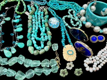 Turquoise And Blues Jewelry Lot - Some Great Pieces (Stephen Dweck)