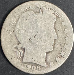 1908 Barber Silver Half Dollar