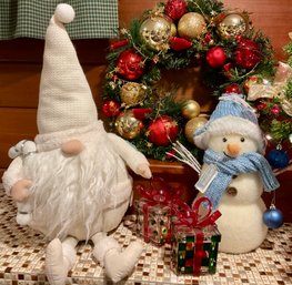 GLENHAVEN SNOWMAN, WHITE PINE Gnome And More Holiday Treausures