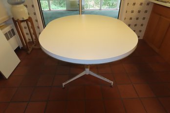 White Table (with Leaf) 53.5 Long X 41.5 Wide X 29 Tall - 71 With Leaf
