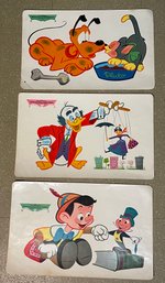 Three Vintage WALT DISNEY Vinyl Place Mats