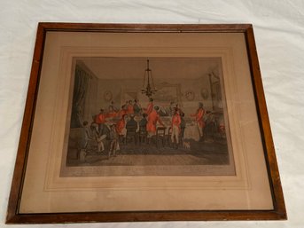 Bachelors Hall Plate Colored Lithograph 22x19 Matted Framed