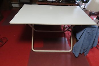 White Computer Desk, 4 X 30 X 28 Tall, Folds Flat