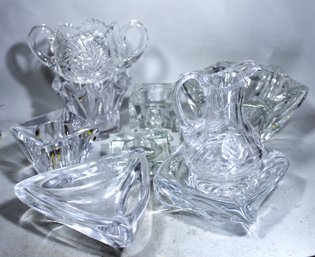 Lot Of 9 Pieces Crystal Bowls, Ashtrays, Etc.