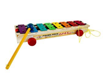 Vintage 1960s Fisher Price Pull A Tune /Xylophone With Wood Base