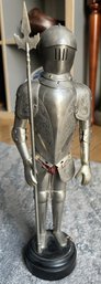 Vintage Mid Century Armored Knight With Lance- Hand-made Solid Steel