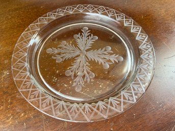 Hand-Worked Crystal Glass 10.5' Plate