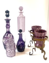 Group Vintage Lavender Glassware & Pottery