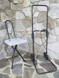 Metal Folding Chair And Luggage Cart
