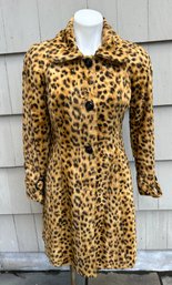 Milly Size 8 Faux Leopard Coat