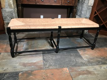 Fabulous Large Rectangular Rush Seat Bench - End Of Bed - Mud Room - Can Be Used Anywhere - Very Nice !