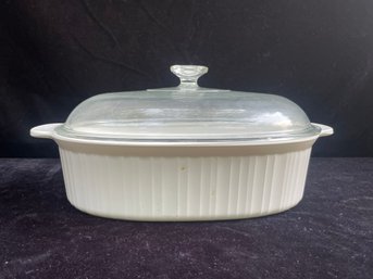 Vintage Corning French White Lidded Casserole Dish