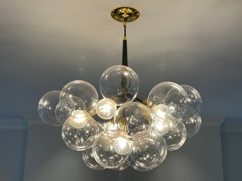 Corrigan Studio Contemporary Clear Glass Bubble Six Light Chandelier (RETAIL $429)