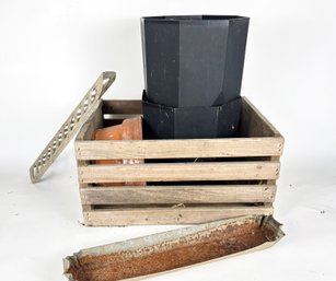 Planters And A Rustic Wood Crate