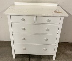 Two Over Three Contemporary Chest Of Drawers In White Paint