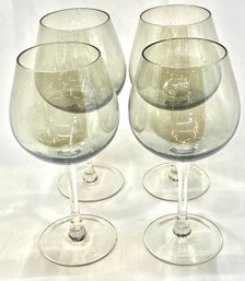 Vintage Smoke Iridescent Wine Goblets