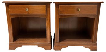 Pair Of Wooden Night Single Drawer Night / End Tables